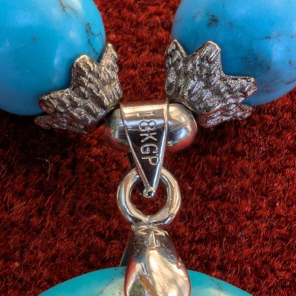 18K GP Turquoise necklace - Picture 4 of 4
